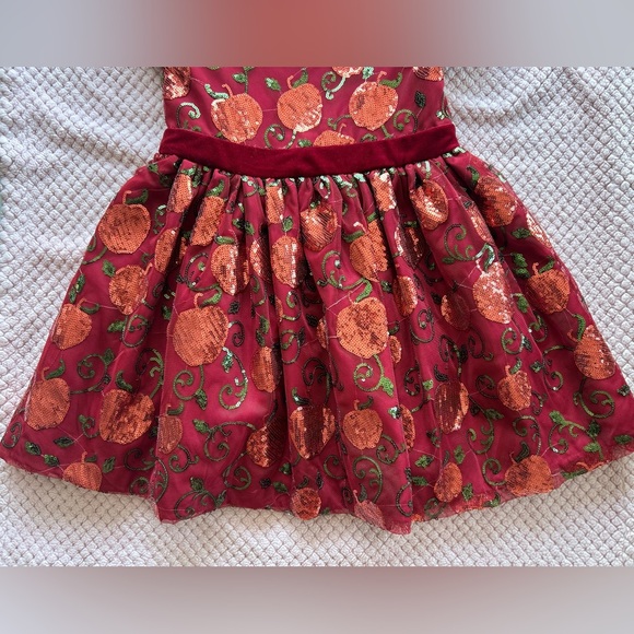 5 & 6, Disney Snow White Princess Dress Embroidered Sequin Red and Gold - Picture 8 of 17